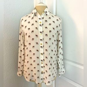C. Wonder camel print button blouse in size small